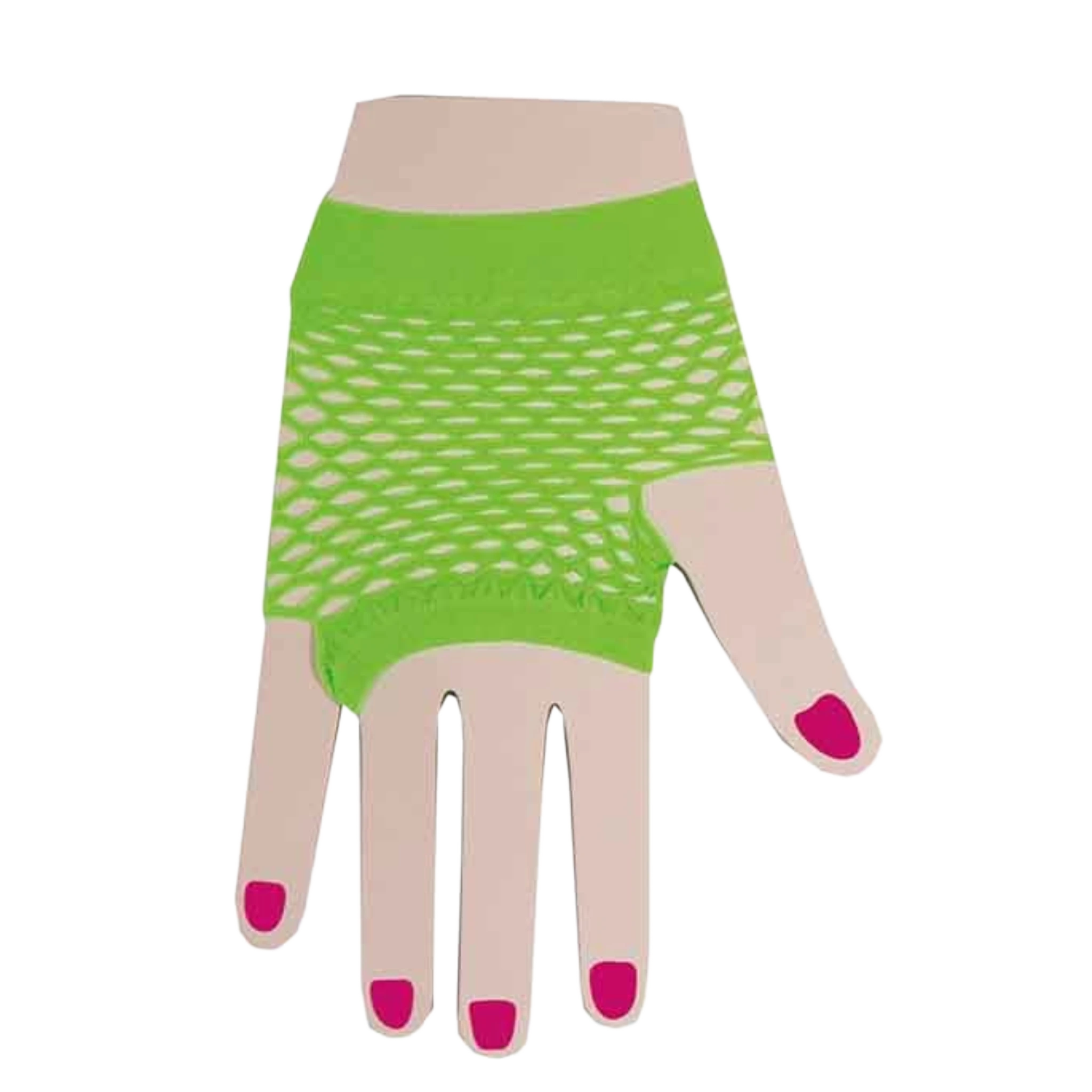 Partyline Neon Visnet Korte Handschoenen – Festival & Themafeest