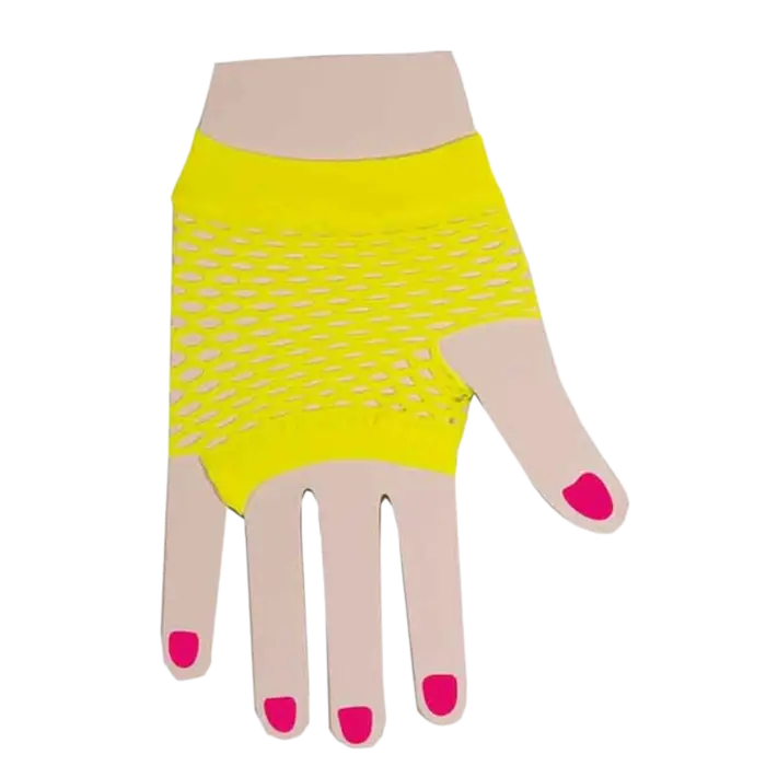 Partyline Neon Visnet Korte Handschoenen – Festival & Themafeest