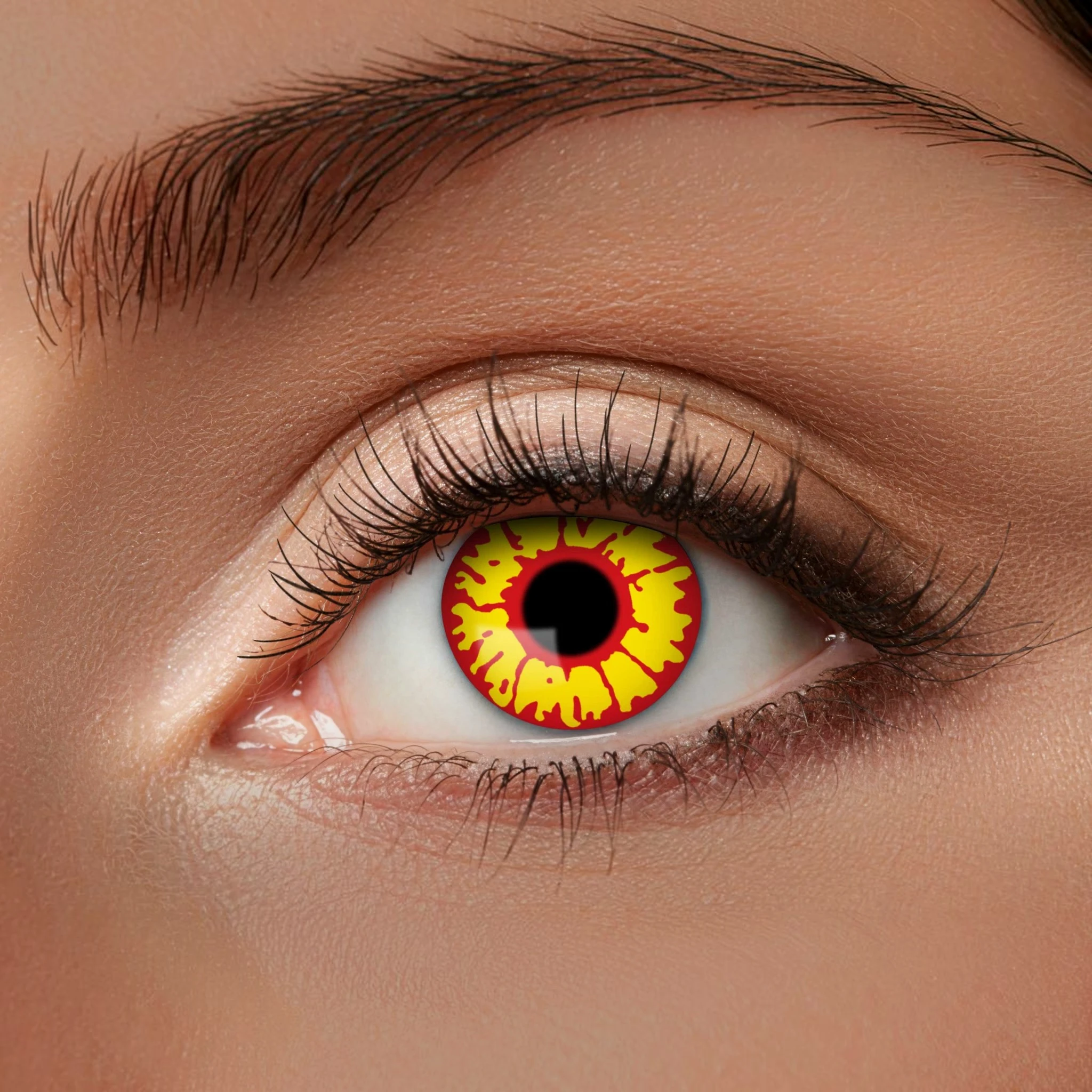 Zoelibat - Eyecatcher Orc Weeklenzen Geel & Rood – Monsterlijke Halloween Cosplay