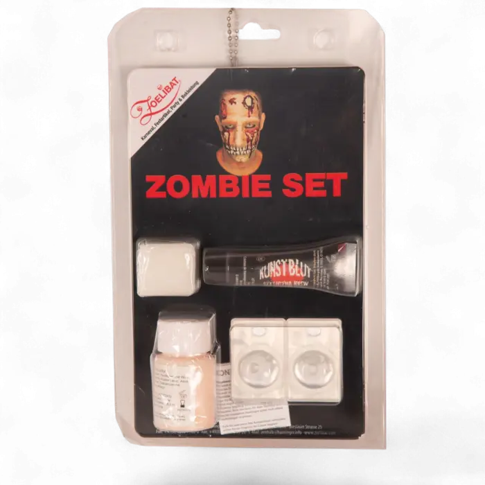 Zoelibat - Eyecatcher Zombie Make Up Set Halloween inclusief 2 witte weeklenzen Liquid Latex Kunstbloed
