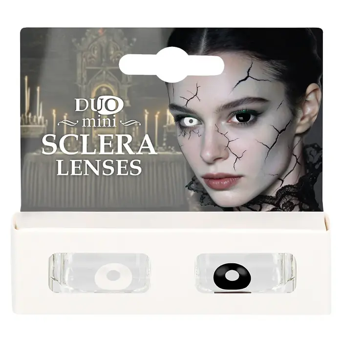 Boland Mini Sclera Eclipse 6‑Month Lenses – White & Black – Halloween Effect Contacts