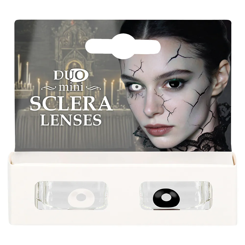 Boland Mini Sclera Eclipse 6‑Month Lenses – White & Black – Halloween Effect Contacts