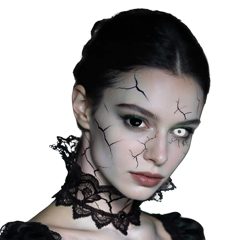 Boland Mini Sclera Eclipse 6‑maandslenzen – Wit & Zwart – Halloween Effectlenzen