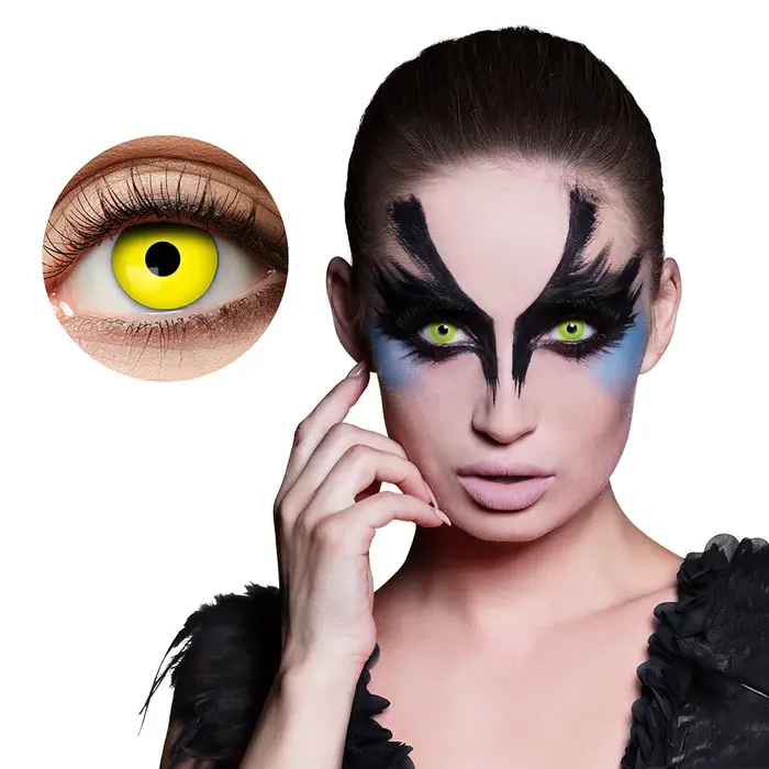 Boland Lentilles Hebdomadaires Crow – Lentilles Jaunes Horreur pour Halloween & Cosplay