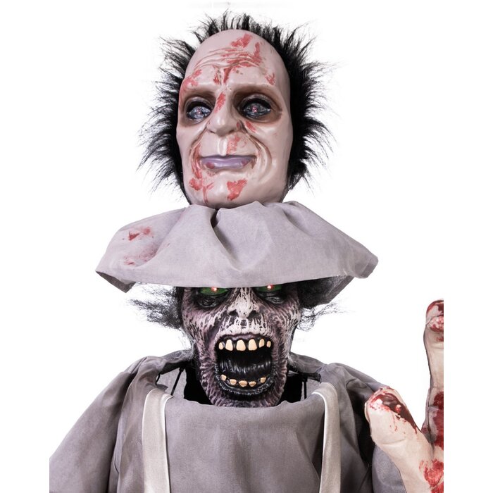 Ptit Clown Boucher Animatronique Double Tête 180 cm – Lumière & Son – Décor Halloween