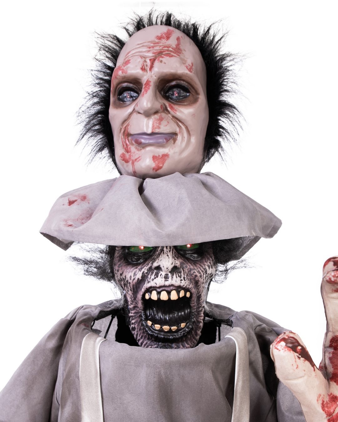 Ptit Clown Boucher Animatronique Double Tête 180 cm – Lumière & Son – Décor Halloween