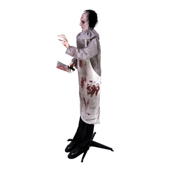 Ptit Clown Dubbelkoppige Animatronic Slager 180 cm – Licht & Geluid – Halloween Decor