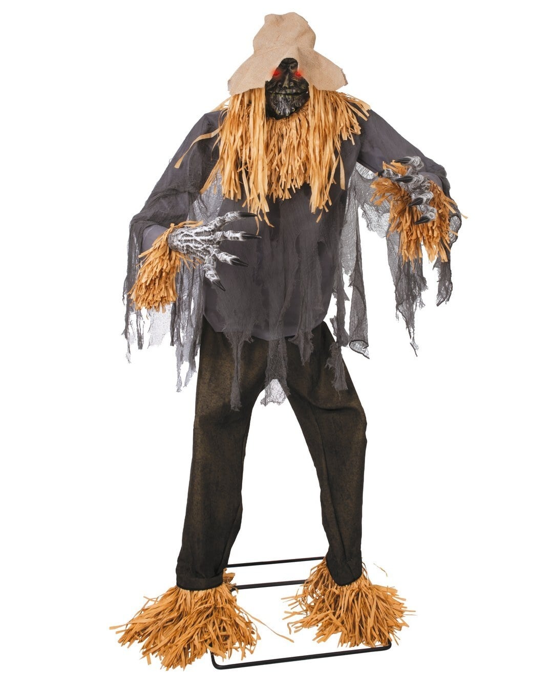 Ptit Clown Standing Scarecrow Animatronic 180 cm – Light & Sound – Halloween Prop
