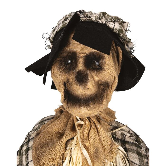 Ptit Clown Animatronic Vogelverschrikker op Schommelstoel 120 cm – Licht, Geluid & Bewegingssenso