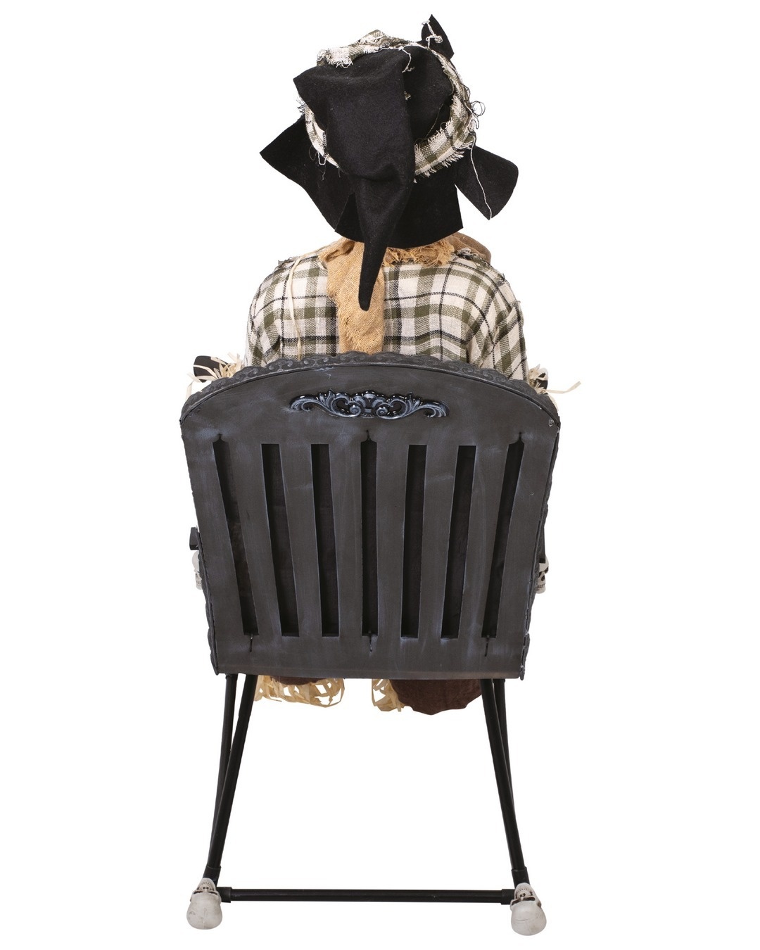 Ptit Clown Epouvantail Animatronique sur Chaise Berçante 120 cm – Lumière, Son & Capteur de Mouvement
