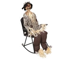 Ptit Clown Animated Scarecrow on Rocking Chair 120 cm