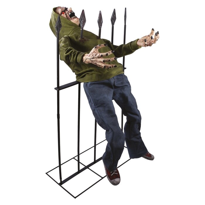 Partyline Animatronic Man on Fence 134 cm – Light, Sound & Motion Sensor