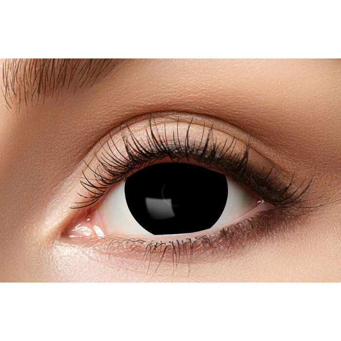 Zoelibat - Eyecatcher Mini Sclera Kleurlens Zwart 17 mm – Horror Effect – Cosmetische Lens