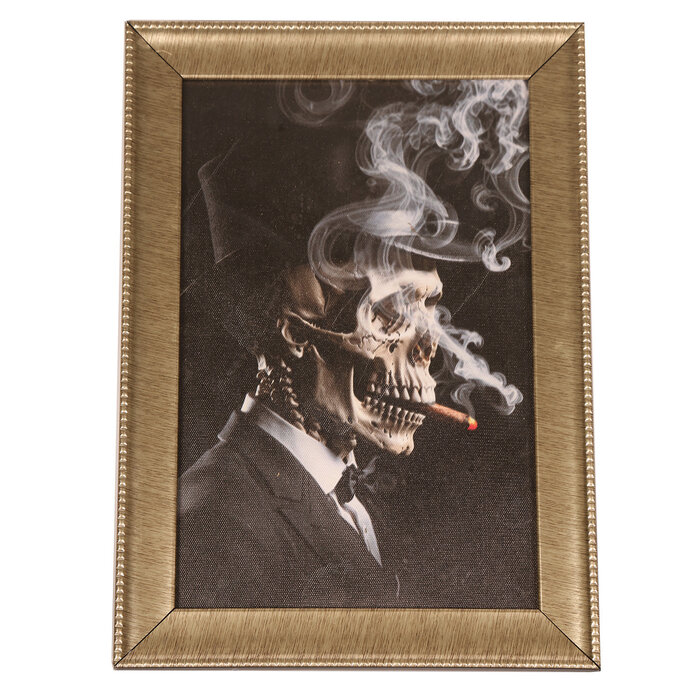 Partyline Deco Kader Rokend Skelet LED 25 x 35 cm – Luxe Halloween Decoratie