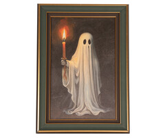Partyline Deco Kader Spook met Verlichte Kaars 25 x 35 cm