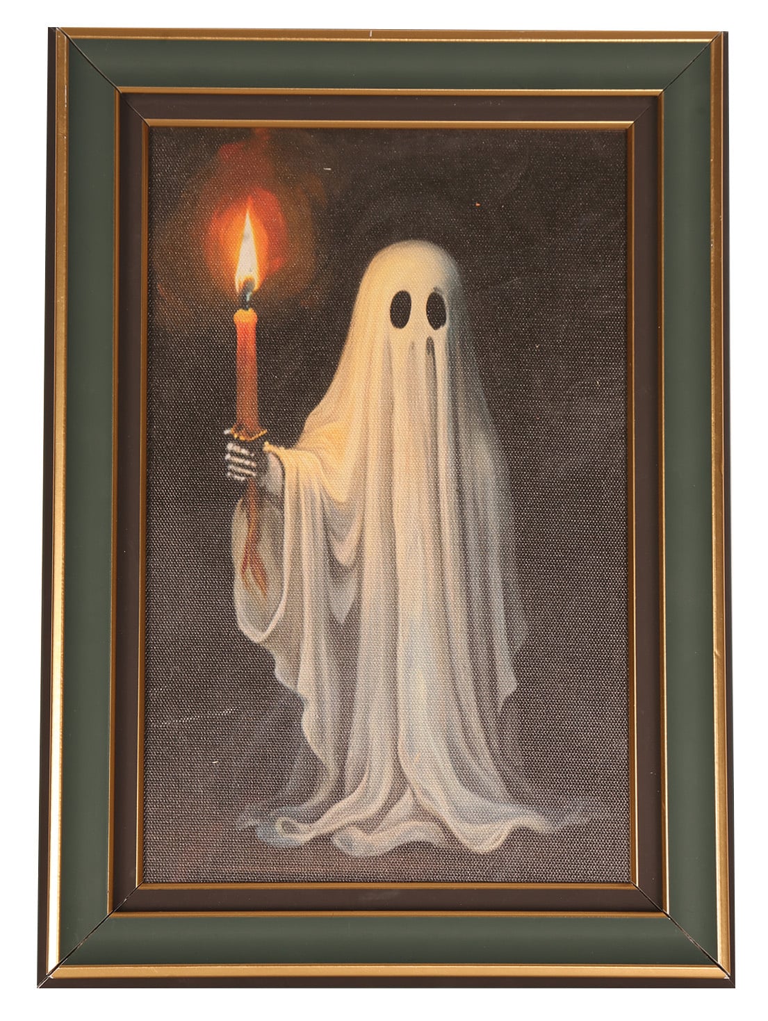 Partyline Deco Kader Spook met Verlichte Kaars 25 x 35 cm – Luxe Halloween Decoratie