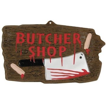 Partyline Deco Sign 'Butcher shop' | Halloween decoration
