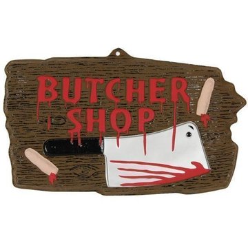 Partyline Panneau Déco 'Butcher shop' | Décoration Halloween