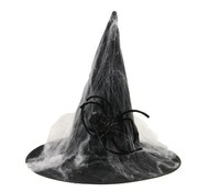 Partyline Chapeau de sorcière avec toile d'araignée | Chapeau d'Halloween