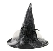 Partyline Heksenhoed met spinnenweb | Halloween hoed