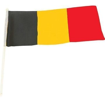 Partyline Drapeau ondulant sur bâton 47 x 33 cm | Belgique | diables Rouges