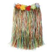 Partyline Raffia Skirt Multi + flowers 50cm