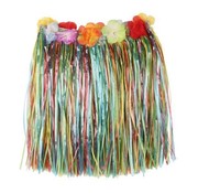 Partyline Raffia Rok Multi + Bloemen 40cm