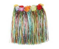 Partyline Raffia Rok Multi + Bloemen 40cm