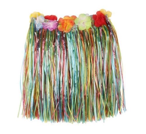 Partyline Raffia Skirt Multi + flowers 40cm