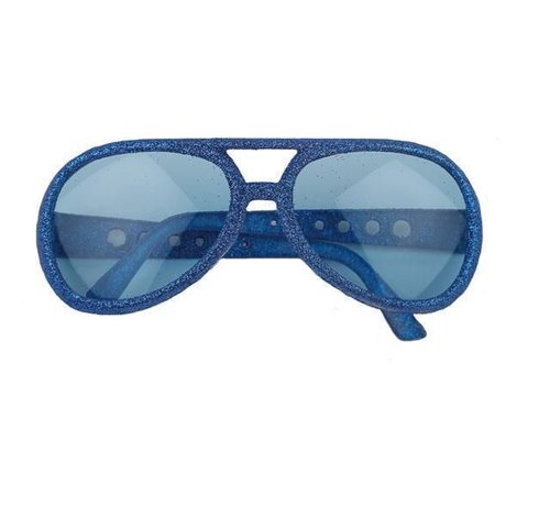 Partyline Blue disco glasses with glitter frame | Party Glasses