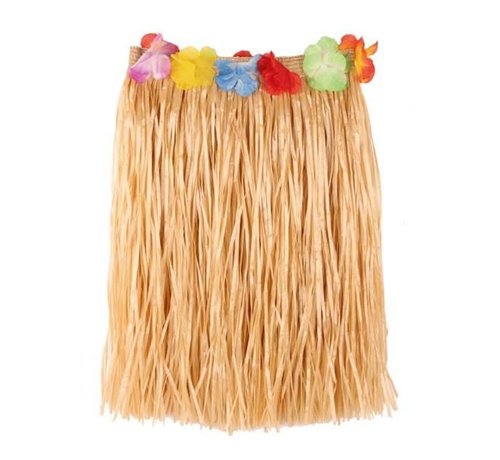 Partyline Raffia Jupe Naturel + Fleurs 40cm