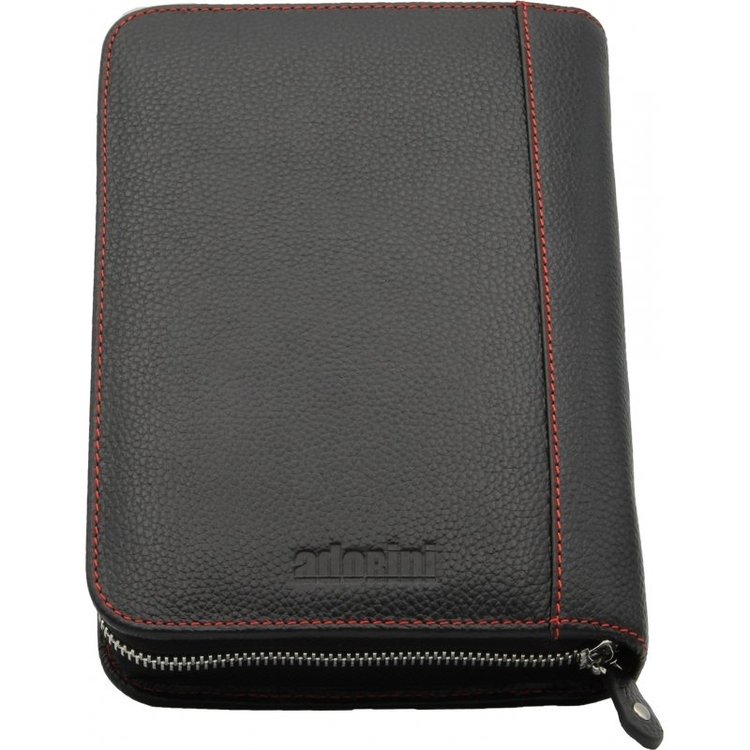 Adorini Zigarrentasche Leder Schwarz/Rot für 5–7 Zigarren mit Zusatzfächern