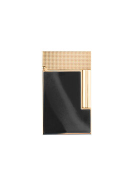 S.T. Dupont Feuerzeug Linie 2 Black Gelbgold Palladium