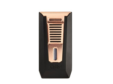 Colibri  Feuerzeug Slide Schwarz/Roségold mit Doppel-Jet und Bohrer 7 mm
