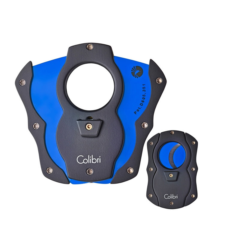 Colibri Cut schwarz-blau Zigarrenschneider mit silikonbeschichteten Klingen