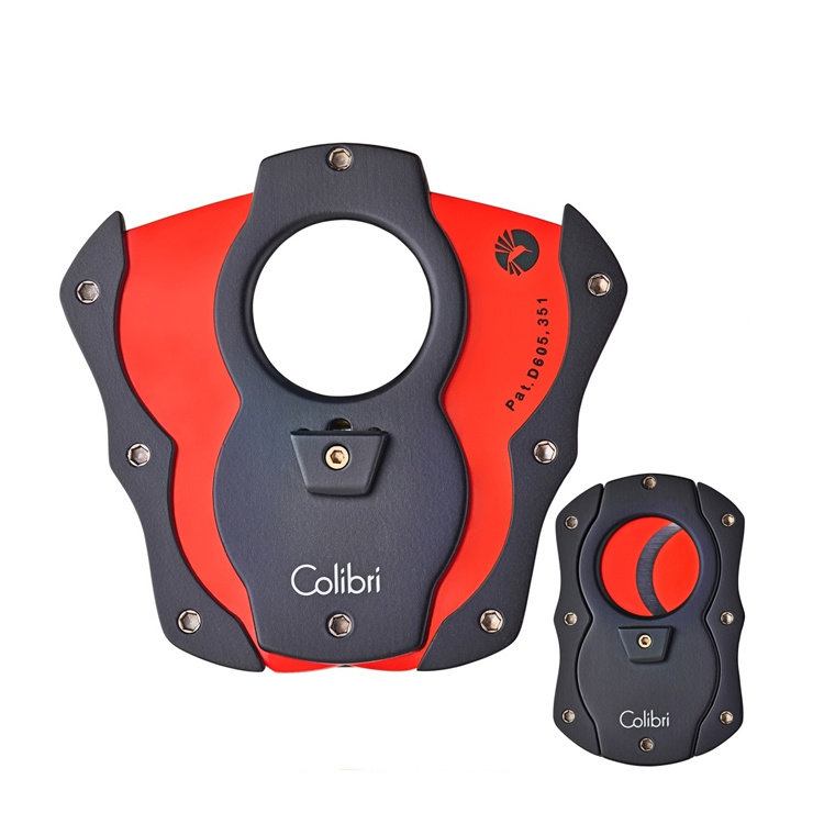 Colibri  Cut schwarz-rot Zigarrenschneider mit silikonbeschichteten Klingen