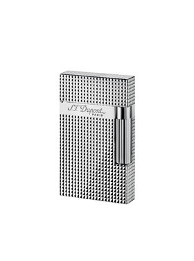 S.T. Dupont Ligne 2 Feuerzeug Diamantmuster Versilbert 016184