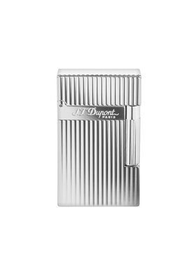 S.T. Dupont Ligne 2 16817 Feuerzeug breite Flamme längsgestreift Silber S.T. Dupont Ligne 2 16817 Feuerzeug breite Flamme längsgestreift Silber
