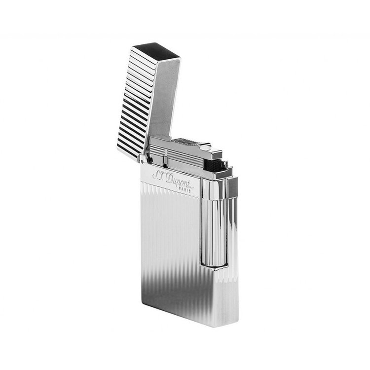 S.T. Dupont Ligne 2 Feuerzeug Längsgestreift Silber/Palladium 016817