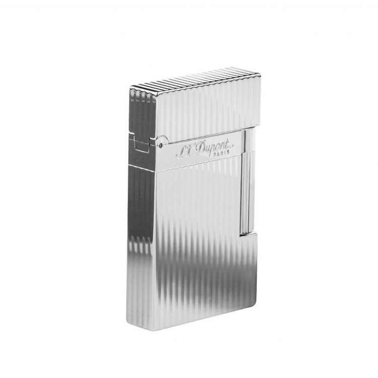S.T. Dupont Ligne 2 Feuerzeug Längsgestreift Silber/Palladium 016817