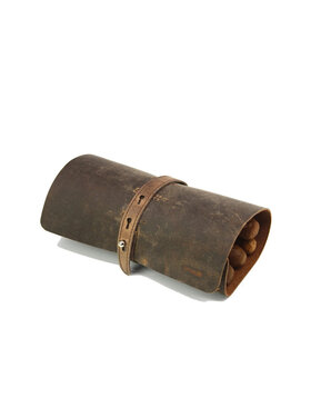 Adorini Cigar Roll Zigarrenetui Echtleder Braun für 6 Zigarren