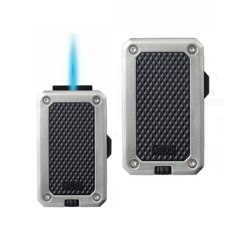 Colibri Rally Feuerzeug Chrom/Schwarz mit Jet-Flamme