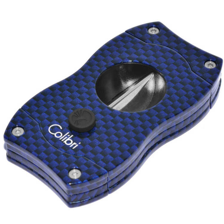 Colibri  V-Cut Kerbschnitt Zigarrencutter Carbon Blau