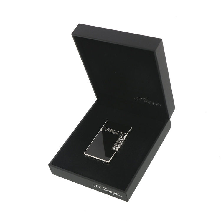 S.T. Dupont  Ligne 2 Feuerzeug Schwarzlack Palladium 016296