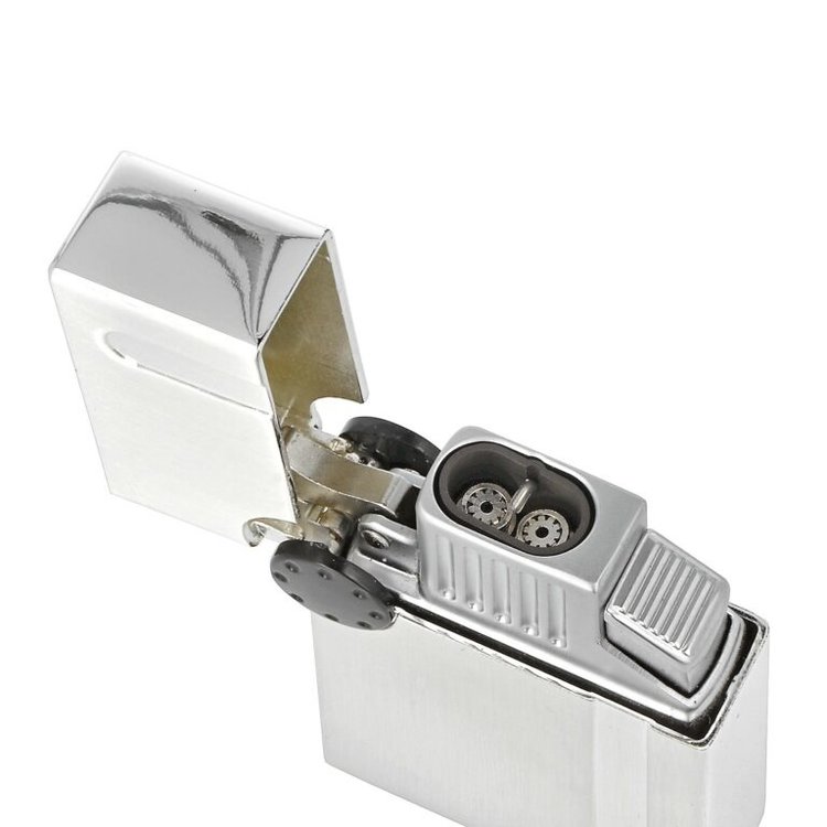 Winjet Premium Feuerzeug 2xJet+Punch chrom gebürstet