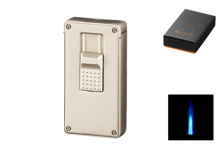 Winjet Feuerzeug 1xJet titanfarben gebürstet