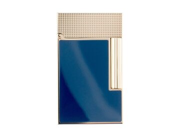 S.T. Dupont  Feuerzeug Ligne 2 Blaulack Gelbgold Doppelflamme