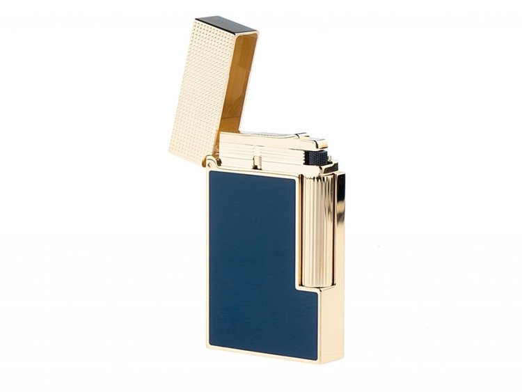 S.T. Dupont  Feuerzeug Linie 2 Blue Gelbgold