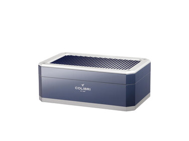 Colibri  Humidor Rally Hochglanz Blau/Silber für 100–125 Zigarren