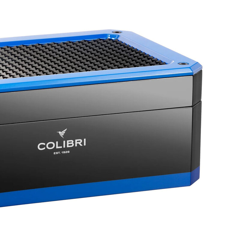 Colibri Rally Humidor Schwarz/Blau für 100–125 Zigarren